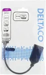 DELTACO DisplayPort to HDMI 2.0b adapter, supports 4K in 60Hz, active, HDCP 2.2, 3D, 0.1m, black DP-HDMI32