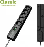 EVER T/LZ09-CLA050/0000 Surge protector Power strip Black 5 sockets