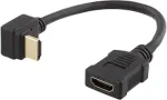 DELTACO Flexible HDMI adapter, 0,2m, right-down, HDMI M/F, UHD / HDMI-21E