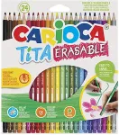 Carioca V&auml;rvipliiatsid TITA, kustutuskummiga kustutatavad, 24 v&auml;rvi