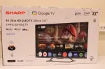 Teler SHARP SALE OUT. 43HR7265E 43" (108cm) QLED 144Hz 4K Ultra HD Google TV, Dolby Vision IQ, Dolby Atmos, Central Stand | Sharp 43HR7265E | 43 | Smart TV | Google TV | Black | DAMAGED PACKAGING