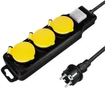 Logilink Outlet Strip, 3 safety sockets, outdoor, w/switch, IP44, black