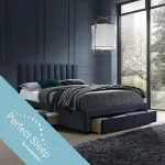 Home4you Voodi GRACE madratsiga HARMONY TOP 160x200cm, sinine