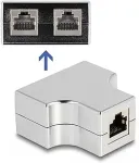 DELOCK RJ45 Splitter / T-Adapter 1 x RJ45 Buchse zu 2 x RJ45 Buchse Cat.5e STP