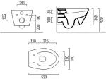 GSI Wall-hung toilet with SWIRLFLUSH&reg; flushing system Modo 981611+MS98C11+FISR2
