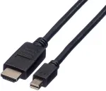 ROLINE Mini DisplayPort Kabel, Mini DP-HDTV, ST/ST, schwarz, 1,5 m