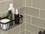 TESA MOON BLACK Duschkorb matt f&uuml;r Dusche und Badewanne
