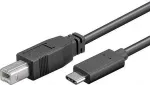 PREMIUMCORD USB-C/male - USB 2.0 B/male, black, 1m