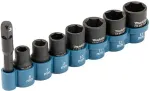 MAKITA Socket Set, 1/4 Square Drive, 8 pcs.