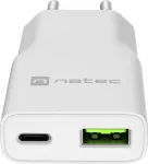 NATEC USB Charger slim RiberaGAN 1xUSBC+1xUSBA