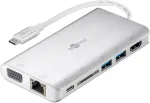 Goobay 49850 USB-C Premium Multiport Adapter Silver, USB Type-C Hub