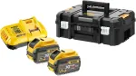 DeWALT XR FLEXVOLT AKKU set of 2 (black/yellow, quick charger, 2x battery, T STAK-Box II, battery carrier)