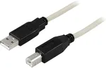DELTACO Kaabel USB 2.0 "A-B", 2.0m, valge-must / USB-218