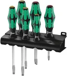 Wera 334 SK/6 Rack Screwdriver Set Kraftform Plus Lasertip