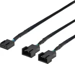 DELTACO splitter F&ouml;r PWM-fl&auml;ktar, 4-pin kuni 2x4-pin ho, svart