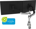 R-GO TOOLS ZEPHER 4 C2 DOUBLE MONITOR ARM 8KG BLACK/SILVER