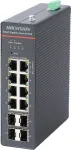 HIKVISION DS-3T1512HP-SI-8P4FKIT(75W) łącza sieciowe Zarządzany Gigabit Ethernet (10/100/1000) Obsługa PoE Black