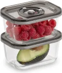 Caso | Glass Vacuum Containers with Plastic Lid (2 pcs) | VacuBoxx Eco-Duo S | Transparent