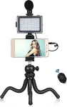 NONAME Blogging Smartphone Video Rig (LED Light, Flexible Tripod, Phone Holder, Mic)