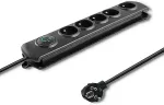 UPS QOLTEC Surge protector 5 sockets 1.8m black