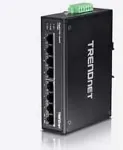 TrendNet TI-PE80 Industrial Fast Ethernet PoE+ DIN-Rail Switch 8-Port