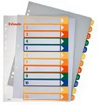 Esselte Vahelehed Project A4, maxi, plastik, l&auml;bip esileht, 1-5