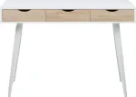 Home4you Kirjutuslaud NEPTUN 110x50xH77cm, valge/tamm, melamiinplaat, metall