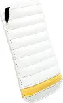 Krusell Kott Idre, L Long, Apple iPhone 5 / 5C / 5S / SE (2016), naturaalsest nahast, valge / kollane,