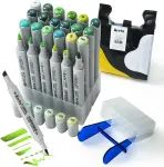 Noname Double-sided Marker Pens ARRTX Oros, 24 Colours, green tone shade