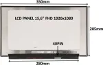 SIL LCD PANEL 15.6" FHD 1920x1080 40PIN MATT IPS 120HZ / WITHOUT HANDLES
