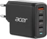ACER 100W PD GaN Charger, 3 x USB C and 1 x USB A, EU Plug, 100W USB-C cable, Black, Retail Pack