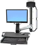 Monitor ERGOTRON StyleView Sit-Stand Combo Ablageflaechen-System Wandmontage LCD bis 61cm 24Zoll 14,5kg.mit CPU Halter klein