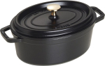 STAUB Cast iron oval pot 2.35 liters Black
