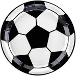 PartyDeco taldrik papist 18 cm, 6 tk, Jalgpall
