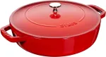 Staub deep braising pan with lid - 24 cm, Red