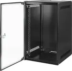 TOTEN 10 "wall cabinets, supplied unassembled , 9U, 280x310, glass door, black, WS.3309.9001 / 10-3309