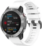 No name FIXED Silicone Strap for Garmin QuickFit 22mm, white
