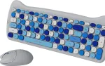 Klaviatuur Canyon HSET-W6 EN Keyboard+Mouse Kitty Edition AAA+АА Wireless Blue