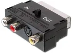 PREMIUMCORD Adapter SCART-3x cinch + S-video with IN/OUT switch