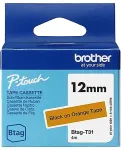 Brother BTAG-T31 label-making tape Black on orange