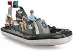 BRUDER RAM 2500 police pickup, L+S module, trailer with boat, model vehicle (black/white, including 2 figures)