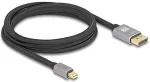 DeLOCK Mini DisplayPort zu DisplayPort Kabel 8K 60 Hz 2 m grau Metall ohne Einrastfunktion
