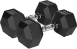 Rebel Rubberized cast iron dumbbells HEX 2x12.5 kg ACTIVE