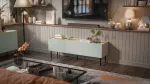 Cama MEBLE Cama FELLINI TV cabinet 150x40x52 olive + oiled oak top