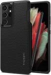 Spigen Kaitse&uuml;mbris Liquid Air Pen, Samsung Galaxy S21 Ultra 5G, puutepliiatsi pesaga, must,