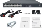 LevelOne GB/L3 hallatav PoE+ l&uuml;liti 28-pordiline 19" 440W 10Gbps