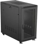 LANBERG 19" 22U 600x1200 black floor-standing rack cabinet with perforated doors (flat pack)