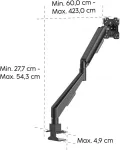 HAMA Monitor mount gas spring 1 arm 13-35 inches black