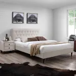 Home4you Voodi EMILIA 90x200cm, madratsiga HARMONY DUO, beež