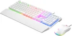 Klaviatuur RAMPAGE FORTUNA GAMING SET KEYBOARD WITH MOUSE PAD AND MOUSE White